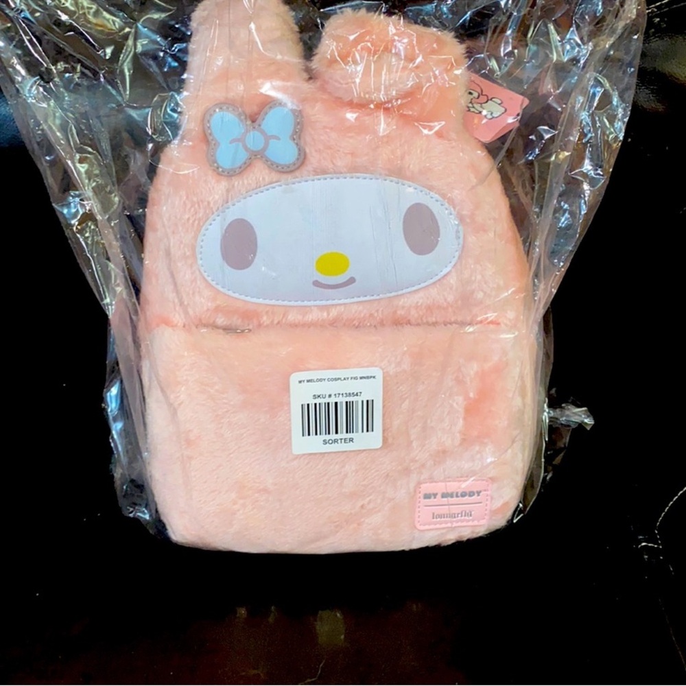Loungefly x Sanrio Nwt soft tags plush my melody mini backpack